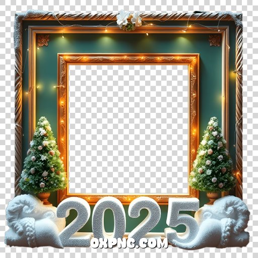 year 2025 photo frame happy new year png